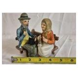 Lefton Ceramic Figurine Couple on Bench