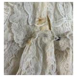 Vintage Lace Dress with Bonnet – Cream Floral Pattern
