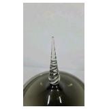 Smoked Glass Pedestal Candy Dish with Lid