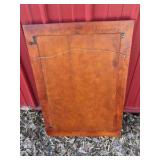 Ornate Wood Framed Wall Mirror Carved Floral Design Brown