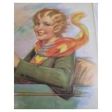Vintage Western & Portrait Prints Lot of 3 – Cowboy Horse Rider & Woman Illustration Art