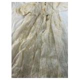 Vintage Lace Dress with Bonnet – Cream Floral Pattern