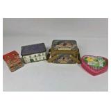 Decorative Tin Containers Mixed Lot