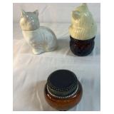 Avon First Edition Bottle and Cat Vanity Items Lot