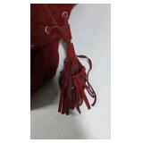 Prada Milano Red Leather Drawstring Shoulder Bag