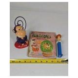 Flintstones Book Toy Lot PEZ Woody Monkey Figurine