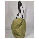 Green Suede Shoulder Bag Slouchy Hobo Purse Brown Strap Large Tote Style