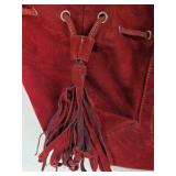 Prada Milano Red Leather Drawstring Shoulder Bag