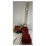 Vintage Structo Fire Truck Ladder Truck Pressed Steel Toy