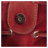 Prada Milano Red Leather Drawstring Shoulder Bag