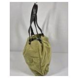Green Suede Shoulder Bag Slouchy Hobo Purse Brown Strap Large Tote Style