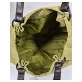 Green Suede Shoulder Bag Slouchy Hobo Purse Brown Strap Large Tote Style