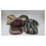 Baseball Cap Hat Lot Browning Twins Camo Plaid Adjustable