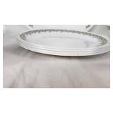 Corelle Dinnerware Set with Green Floral Pattern, Plates, Bowls