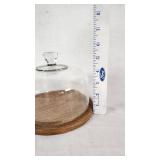 Glass Dome Cake Dish with Wooden Base