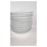 Clear Glass Dinnerware Including Plates, Bowls, and Cups