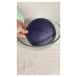 Vintage Kitchenware Including CorningWare Casserole, Pyrex Bowl, and Floral Dishware