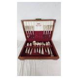 1847 Rogers Bros Silverplate Flatware Set in Wooden Case