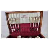 1847 Rogers Bros Silverplate Flatware Set in Wooden Case
