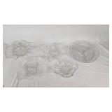 Glass Serving Dishes Set Including Various Shapes and Designs