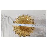 Vintage Cut Glass Bowls and Amber Glass Dish