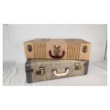 Vintage Suitcases with Striped and Textured Designs