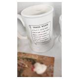 Assorted Vintage Collectible Items including Uncle Sam Mug, Decorative Plates, and Figurines