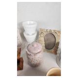 Assorted Vintage Collectible Items including Uncle Sam Mug, Decorative Plates, and Figurines