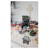 Holiday Decorations and Accessories including LED String Lights, Figurines, and Ornaments