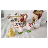 Lot of Chicken and Rooster Themed Decorative Items