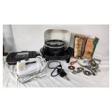 Hamilton Beach DoubleMAC Sandwich Maker and Other Kitchen Appliances including Toastmaster Crock Pot, Presto Electric Skillet, and Vintage Climax Meat Grinder