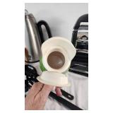 Hamilton Beach Electric Can Opener, GE Stainless Steel Percolator, and Kitchen Utensils Set