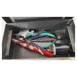 Metal Toolbox with Electrical Tools and Connectors