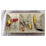 Metal Toolbox with Electrical Tools and Connectors