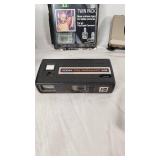 Ansco Shur Shot Camera, Kodak Tele-Instamatic 608 Camera, and Vivitar PN2011 Camera with Flip Flash II and Scotch Audio Cassettes