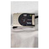 Ansco Shur Shot Camera, Kodak Tele-Instamatic 608 Camera, and Vivitar PN2011 Camera with Flip Flash II and Scotch Audio Cassettes