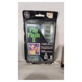 Ansco Shur Shot Camera, Kodak Tele-Instamatic 608 Camera, and Vivitar PN2011 Camera with Flip Flash II and Scotch Audio Cassettes