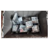 Electrical Junction Boxes Lot including Metal Boxes with Knockouts and Mounting Brackets