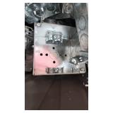 Electrical Junction Boxes Lot including Metal Boxes with Knockouts and Mounting Brackets