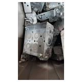 Electrical Junction Boxes Lot including Metal Boxes with Knockouts and Mounting Brackets