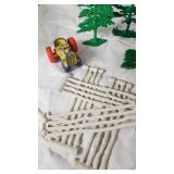 Vintage Toys including Duck Feeding Bank, Crayons, and Miscellaneous Toys