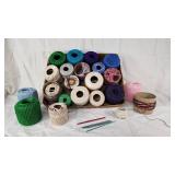 Crochet Thread and Hooks Set including Various Colors and Sizes, Crochet Hooks with Size Details