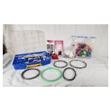 Embroidery and Sewing Supplies Set including Floss Organizer Box, Assorted Needles, Hoops, and Threads