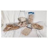 Box with Assorted Yarn and Clothespins