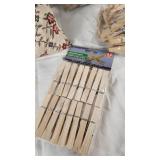 Box with Assorted Yarn and Clothespins