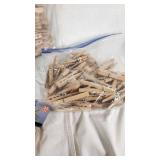 Box with Assorted Yarn and Clothespins