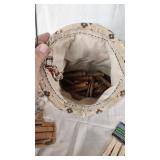 Box with Assorted Yarn and Clothespins