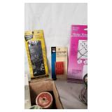 Sewing and Craft Supplies Lot including Needles, Threads, and Scissors
