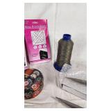 Sewing and Craft Supplies Lot including Needles, Threads, and Scissors