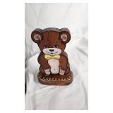 Decorative Wooden Cabinet, Bunny-Themed Box, and Miscellaneous Decor Items